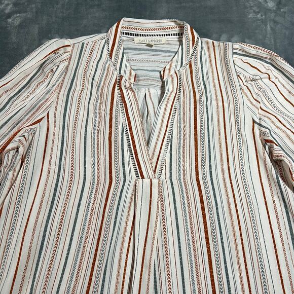 Sweet Wanderer V-Neck Stripe Shirt Dress Size Medium NEW Boho Cottagecore - Picture 5 of 11
